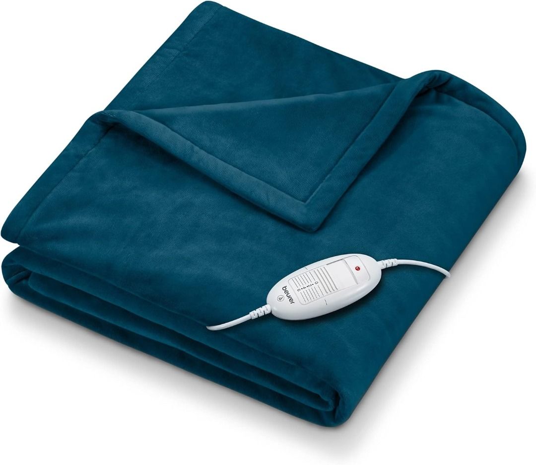 Sale Beurer HD75UK Electric Throw Ocean Breathable Heated Throw for Sofa and Bed Heating Blanket with Ultra Soft Fleece Fibres Automatic