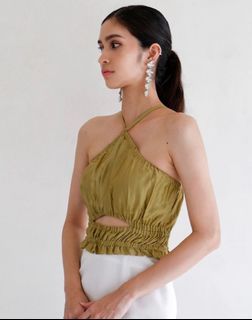 Sateen Top - Olive