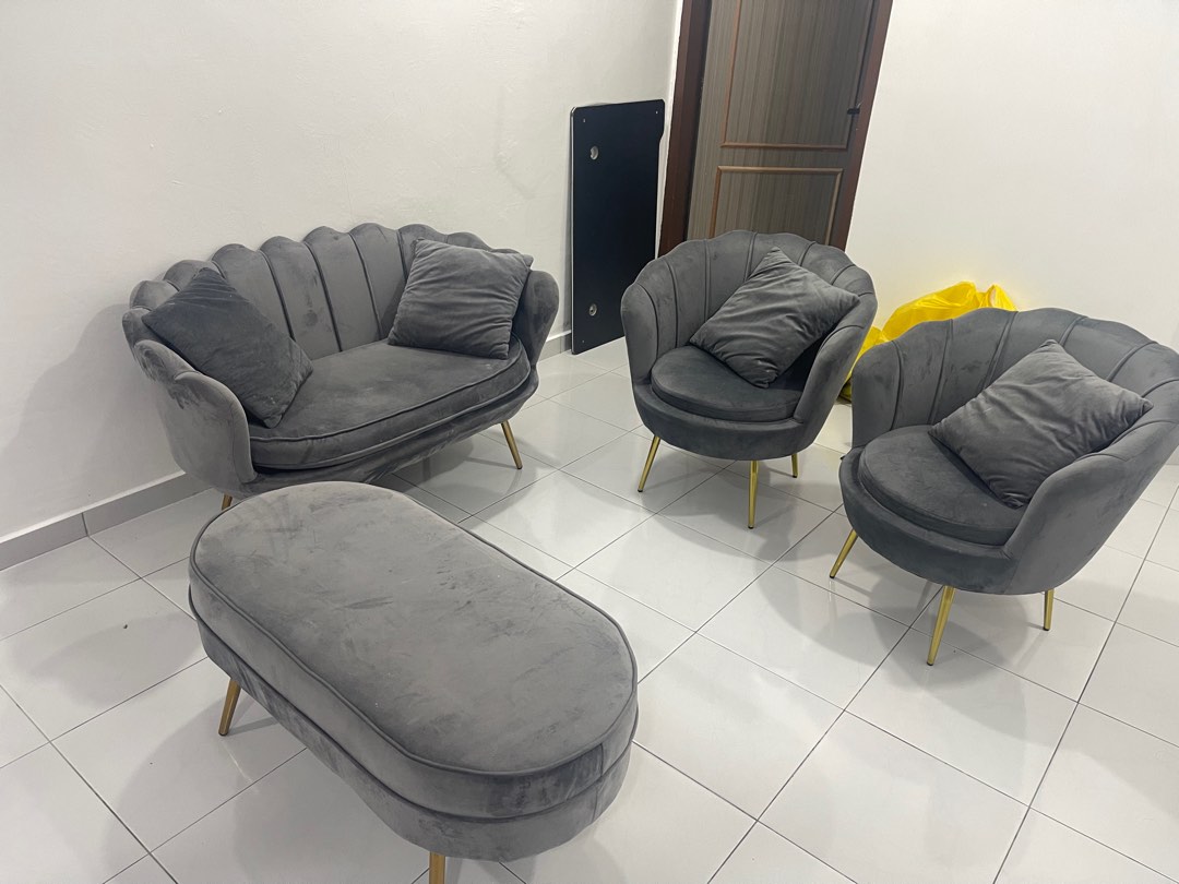SET SOFA KERANG CENGKERANG SHELL VIRAL, Furniture & Home Living