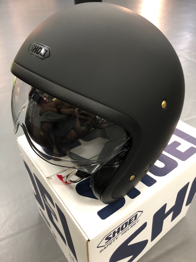 Shoei J.O 啞黑復古頭盔, 電單車買賣- Carousell