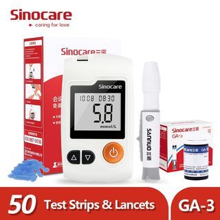 Sinocare GA-3 Blood Glucose Monitor with 50pcs Test Strips 50pcs Lancets Glucometer Sugar Tester Kit