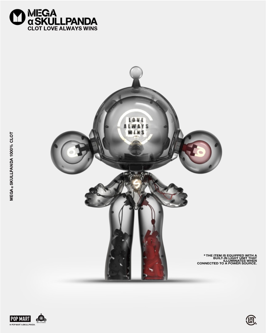 SKULLPANDA x CLOT 1000% SP Skull panda POP MART, Hobbies & Toys, Toys