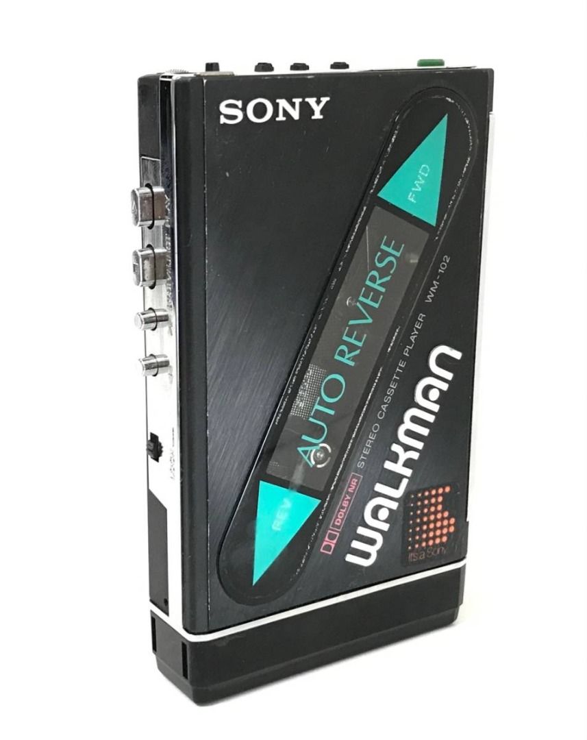 SONY Walkman WM-102 附電池盒霧面黑色卡式錄音帶磁帶美品音質佳, 音響
