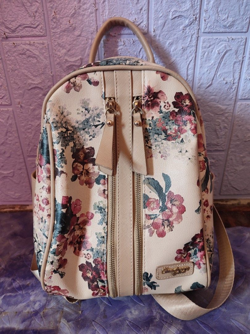 Women Mini Backpack Purse Small Cute Floral Print Faux Leather Teen Girls  Double Strap Shoulder Bag (BlackＡ) - Walmart.com