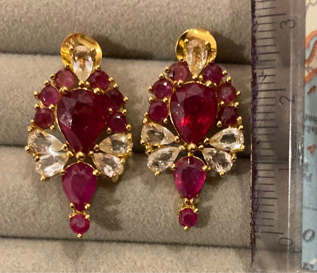 Natural Ruby Earrings Stylish and Unique Women s Fashion Jewelry