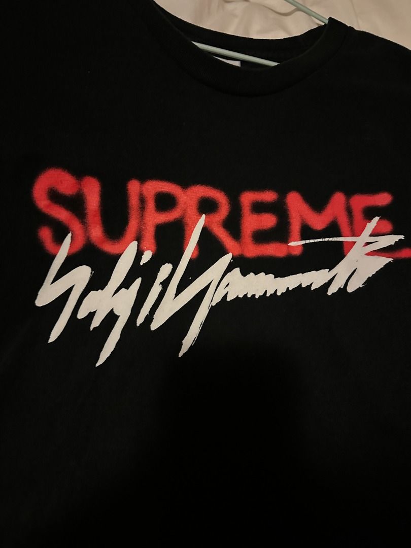 Supreme Yohji Yamamoto Logo Tee Black [L], 名牌, 服裝- Carousell