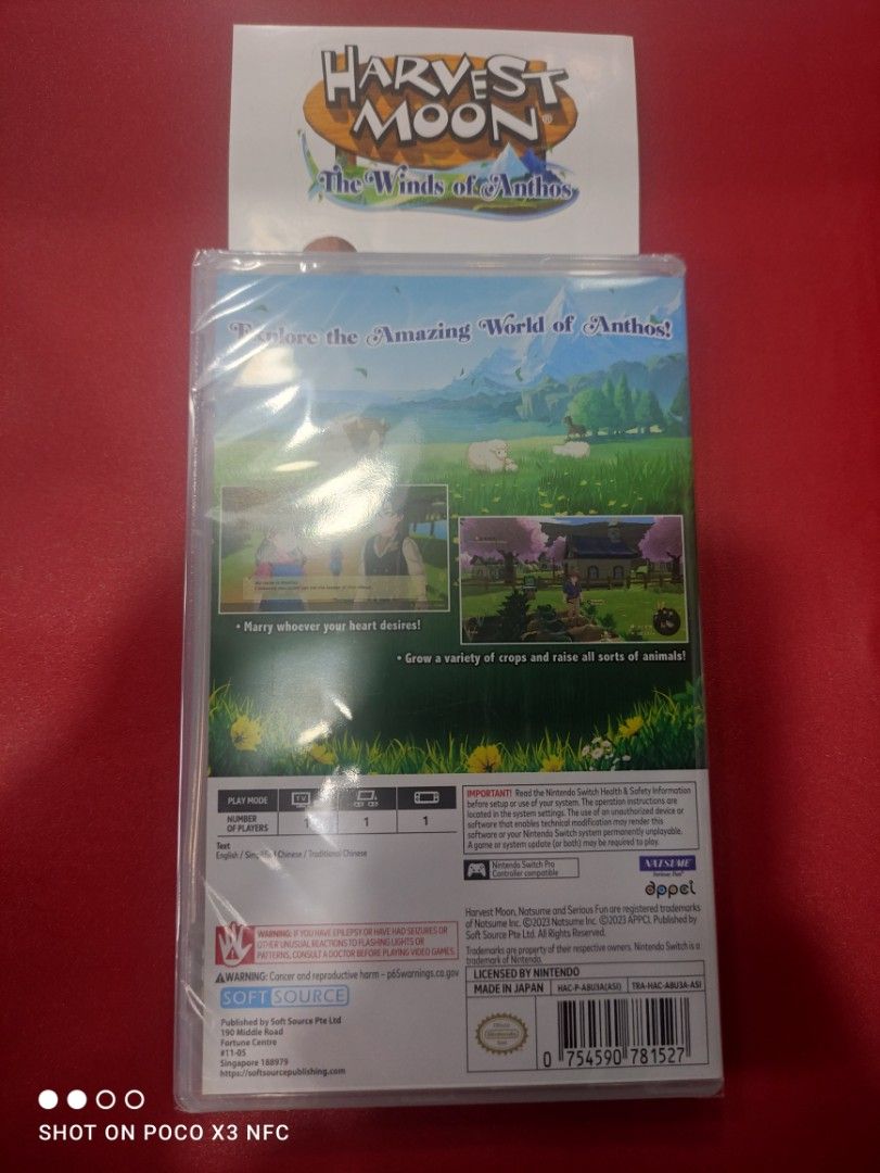SWITCH HARVEST MOON THE WINDS OF ANTHOS (Category: Nintendo) located in Makati City. Submitted by yomyom_onlineshop (Listing ID 1256875389, Image 2). Description: For Sale Only Brandnew Sealed No To trade/SWAP Delivery within the day Taguig Market Market Can book Via lalamove Less Time Less Effort Cod,Gcash,Banktransfer.