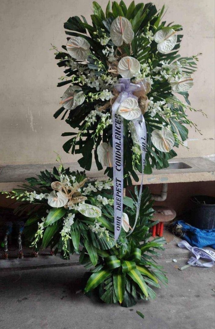Sympathy Condolence Tribute Flowers (Category: Pots & Planters) located in Manila. Submitted by chicoleaves (Listing ID 1256861470, Image 3). Description: Sending elegant sympathy flowers to your friends £ family & lost loved ones. Globe 09951320830 Viber We deliver & arrange 24/7.