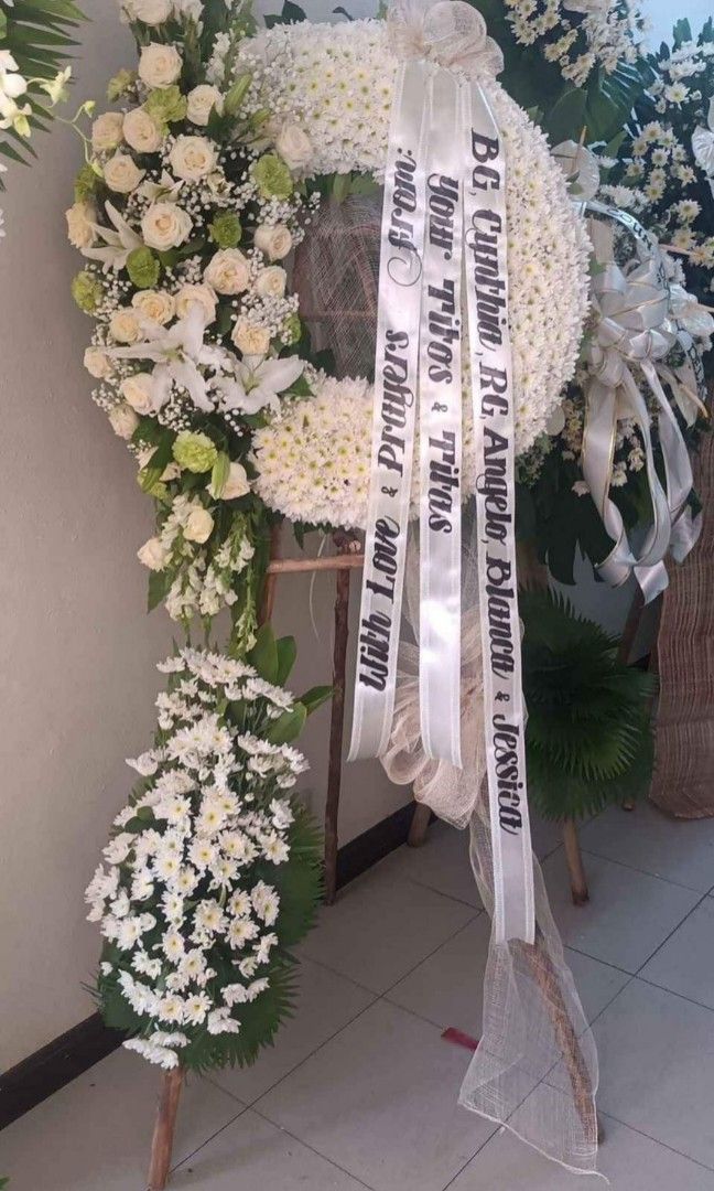 Sympathy Condolence Tribute Flowers (Category: Pots & Planters) located in Manila. Submitted by chicoleaves (Listing ID 1256861470, Image 1). Description: Sending elegant sympathy flowers to your friends £ family & lost loved ones. Globe 09951320830 Viber We deliver & arrange 24/7.