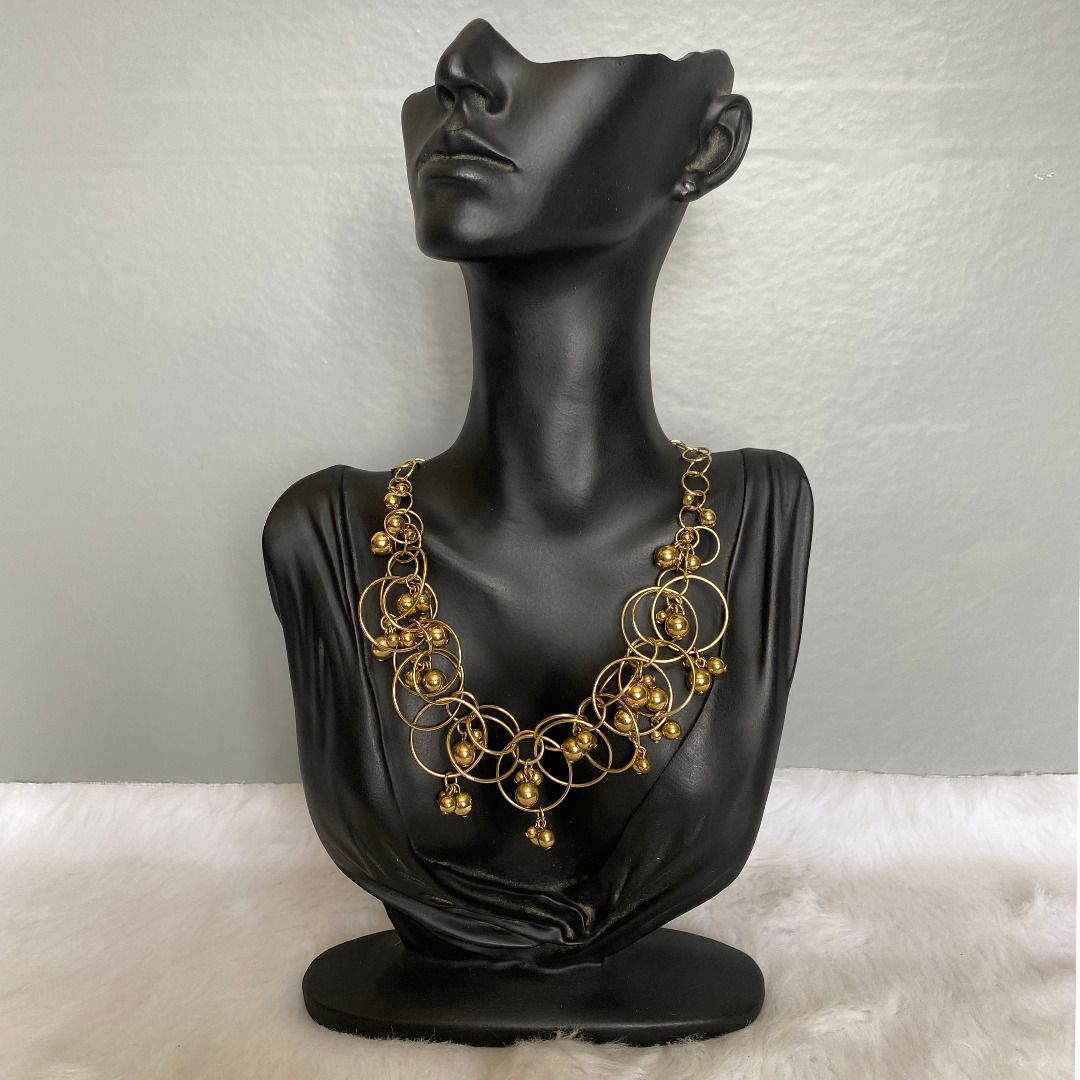 Talbots Signed Gold Tone Circle Bubble Necklace Women s Fashion