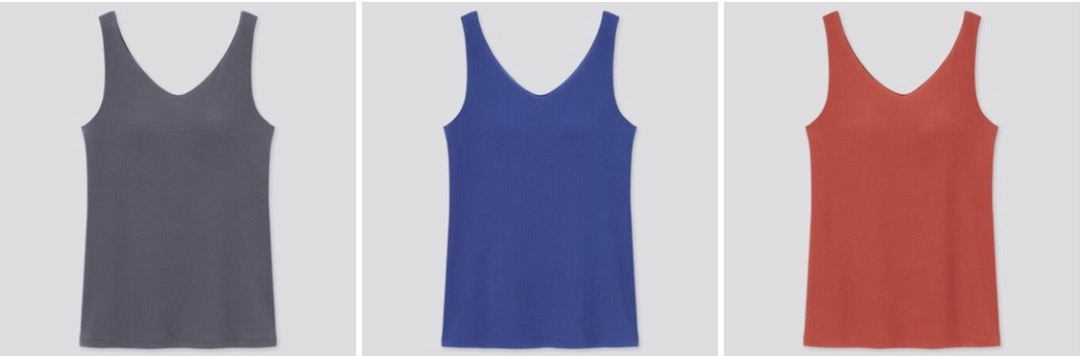 AIRism Cotton Ribbed V-Neck Sleeveless Bra Top