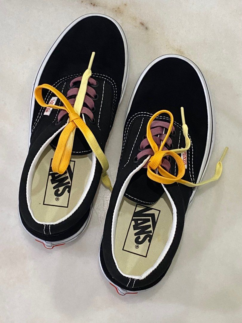 Black vans yellow top laces