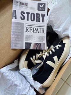 Veja Canvas Sneakers (off white/black) For Sale
