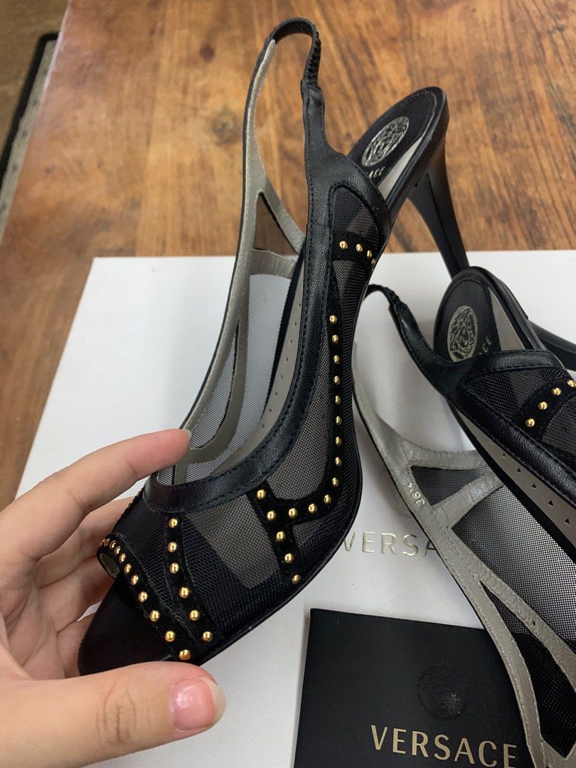 Versace studded heels online
