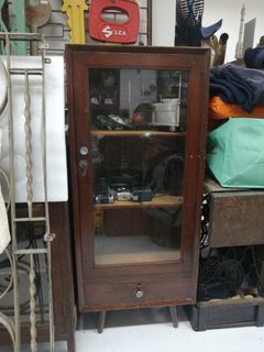 Vintage Display Cabinet Pencil Leg Rare Small Size