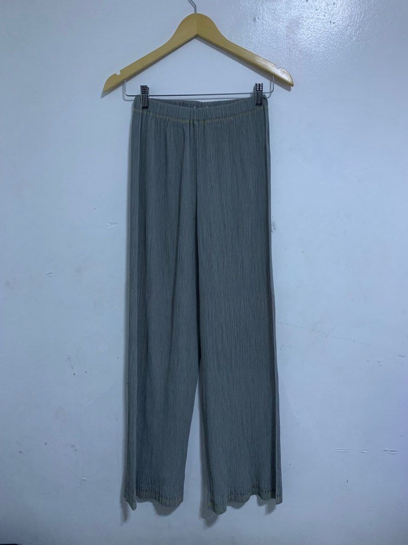 My Issey Miyake Pleated pants Pants Bottoms with belt MI41FF422 black
