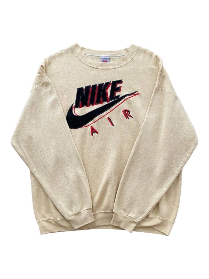 Vintage 90s Nike Crewneck Nice cream color with the - Depop