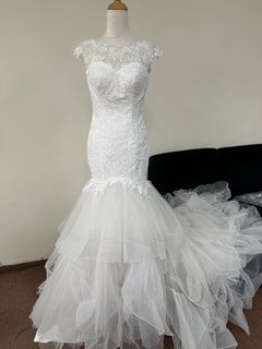 Wedding white dress mermaid gown