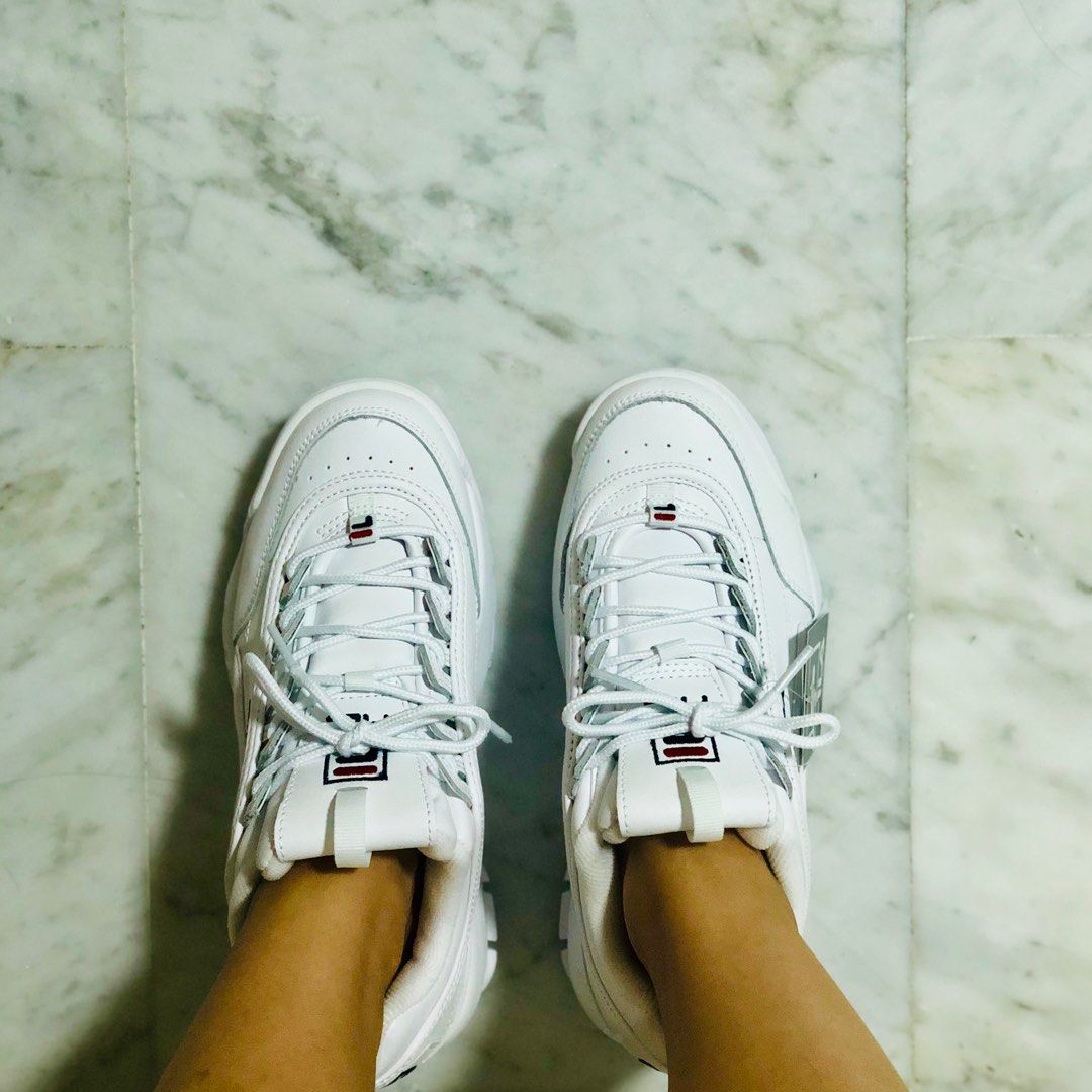 White disruptor top ii premium trainers