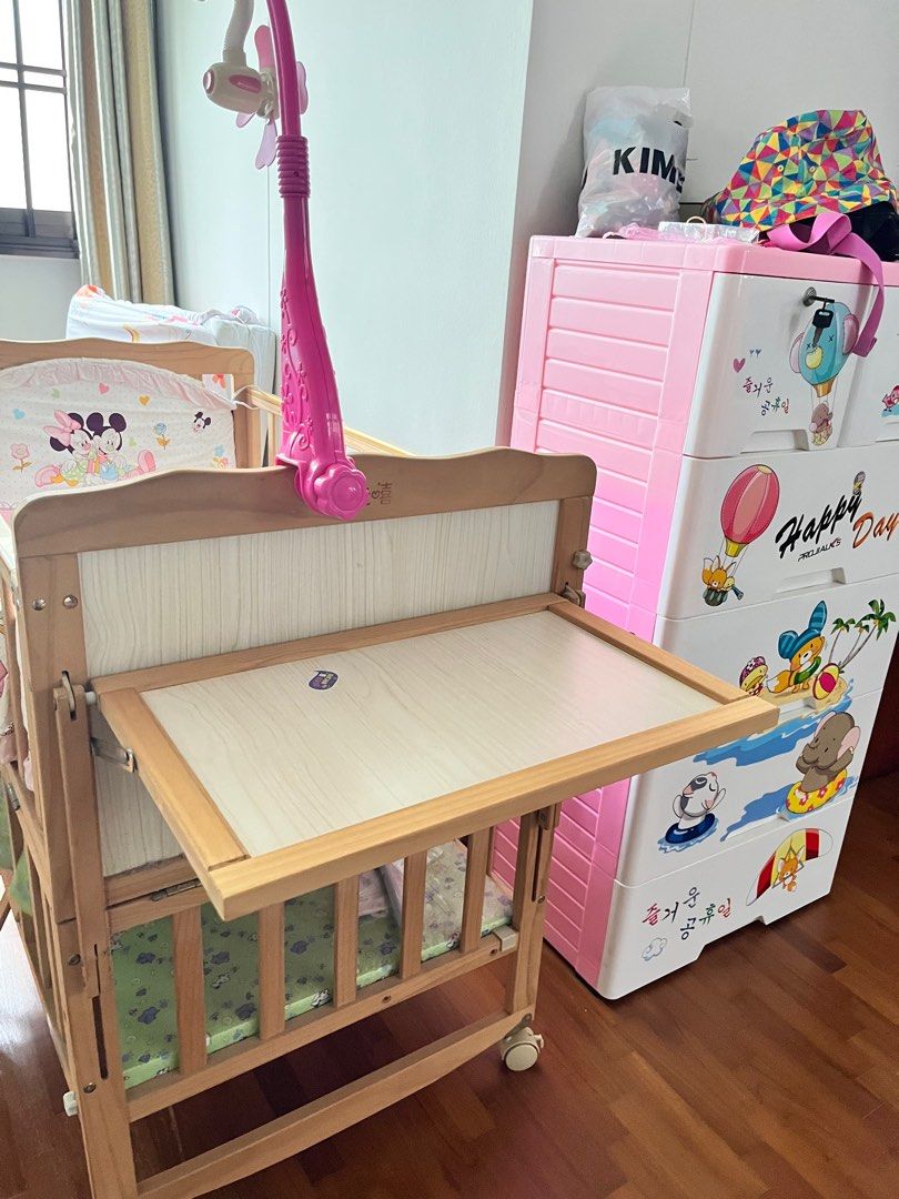 Wooden Baby Cot, Babies & Kids, Baby Nursery & Kids Furniture, Cots ...