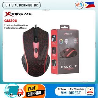 Xtrike-Me XTME-GM206 7 buttons 3 million clicks 7 colors Gaming Mouse VMI DIRECT