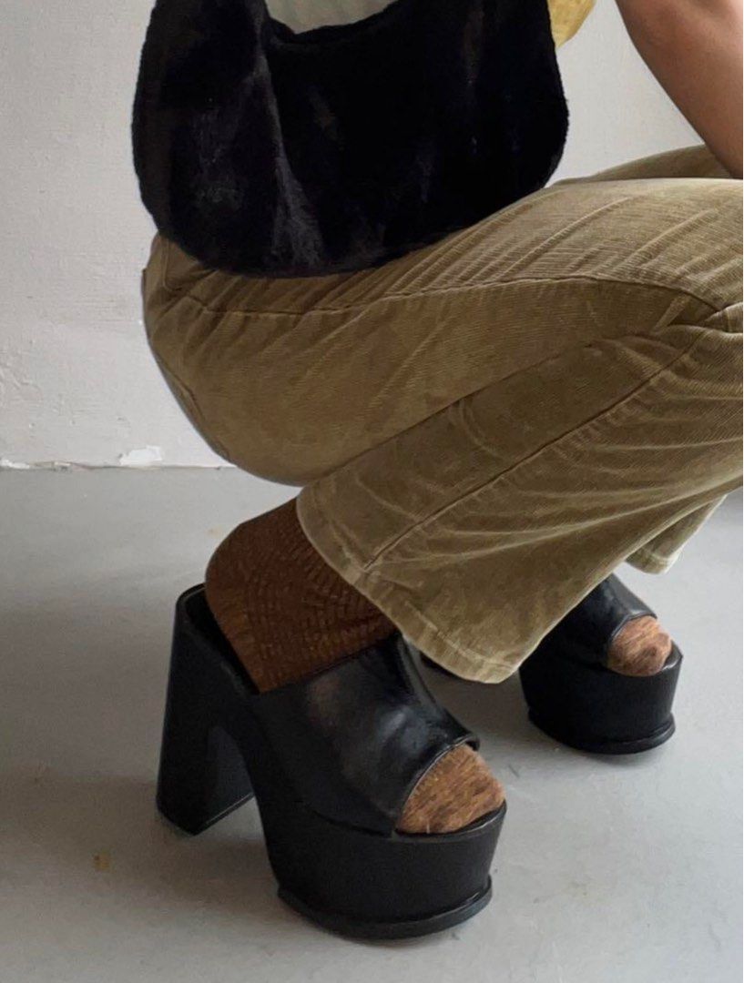 y2k black chunky platform sandals Women s Fashion Footwear