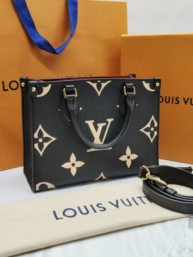 Louis Vuitton Black Giant Monogram Empreinte OnTheGo PM Gold Hardware, 2022 (Like New), Womens Handbag