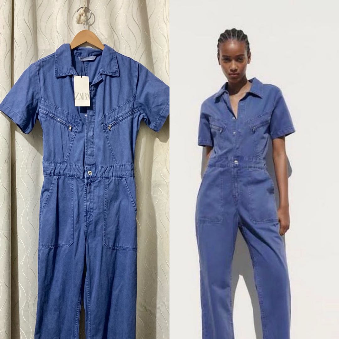 Zara Denim Jumpsuit, Women's Fashion, Dresses & Sets, Jumpsuits on