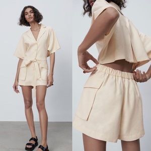 Zara Cream Cut Out Jumpsuit