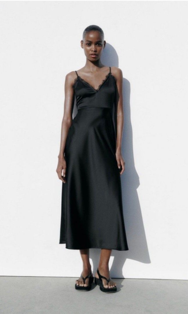 Zara satin camisole dress (Category: Dresses) located in Pasig City. Submitted by mariaspreloved (Listing ID 1256905430, Image 2). Description: .