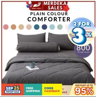 12 Plain Colour Comforter Thick Cotton Hotel Quality [Single/ Queen/ King] Quilt Blanket