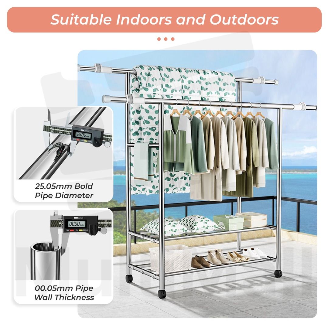 Heavy duty stainless steel clothes drying rack hot sale