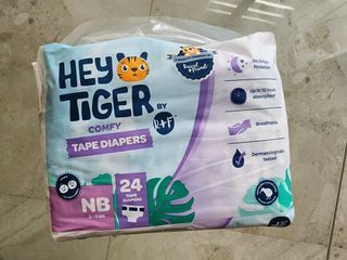 R + F Hey Tiger Newborn 24 pcs Tape Diapers
