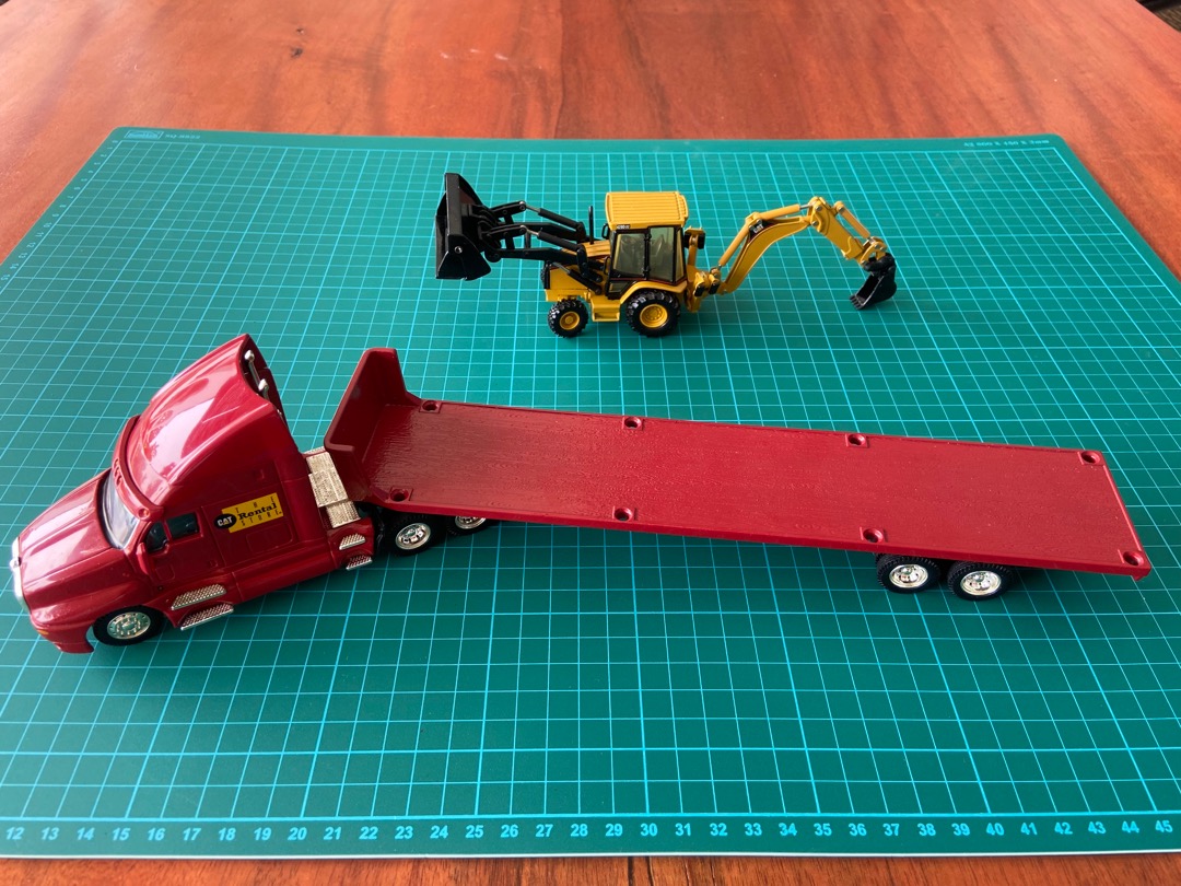 1 50 Scale Diecast Norscot Cat Rental Kenworth Hauler with Cat