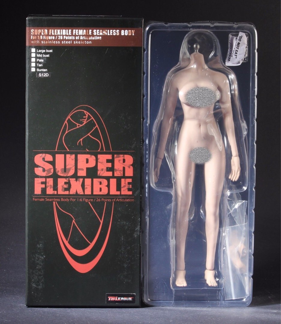 Female 1/6 Suntan Body Big Breast Action Figure Model 12'' Super Flexible  Figure