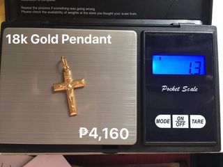 18K Gold Pendant Crucifix