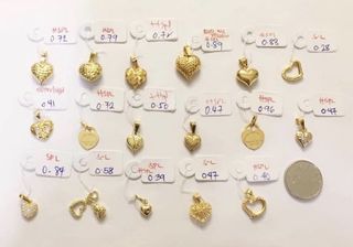 18k Saudi Gold Heart Pendants