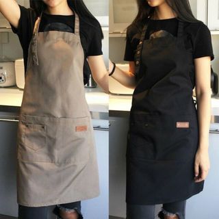 2023 Fashion Waterproof Apron Canvas Coffee Shop Barber Working Bib Kitchen Cooking Aprons BBQ Apron