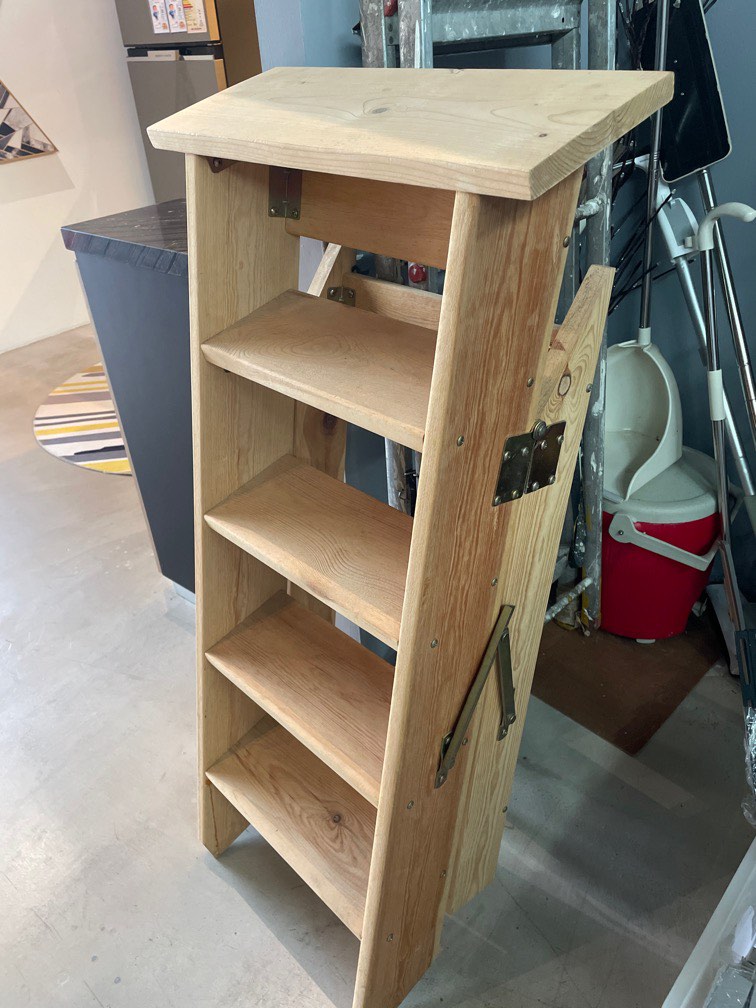 5 steps wooden ladder, Furniture & Home Living, Furniture, Shelves ...