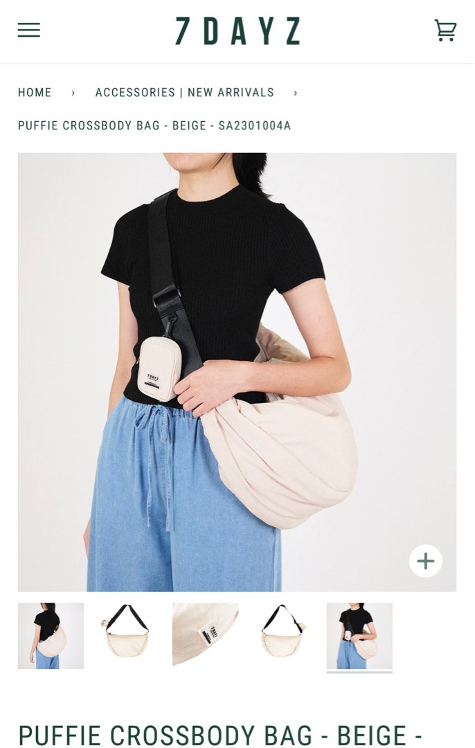 7 Dayz PUFFIE CROSSBODY BAG BEIGE, Women's Fashion, Bags & Wallets, Crossbody Bags on Carousell