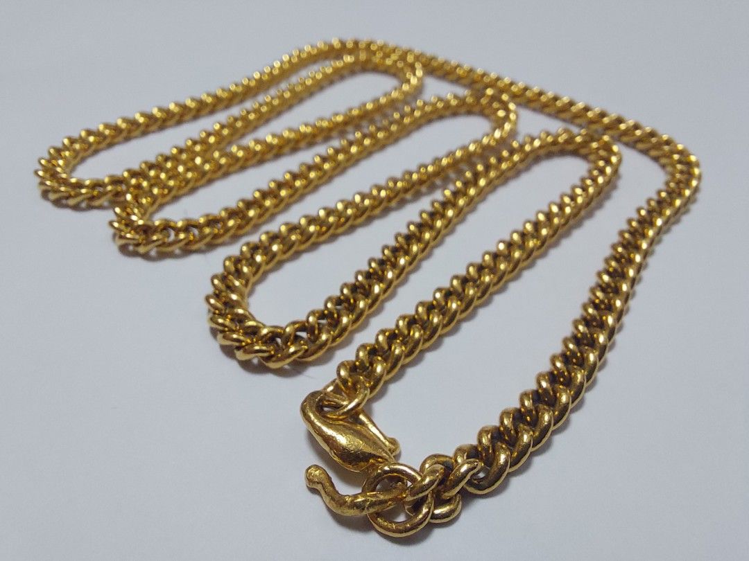 Men 24k gold outlet cuban link chain