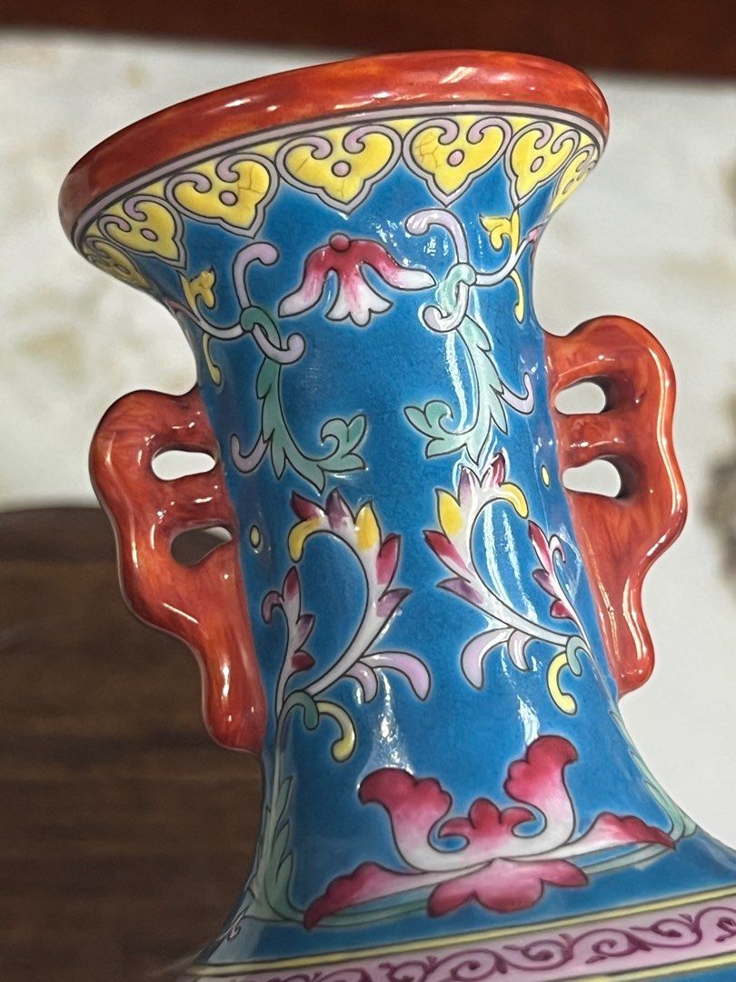 中国美術 特大花瓶 民国 骨董品 海老の絵 高さ66cm - 花瓶