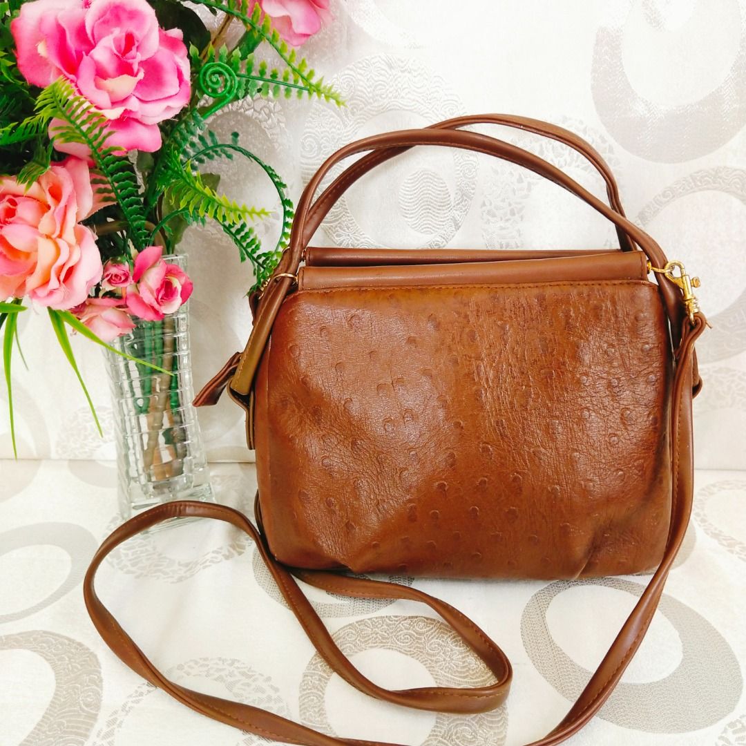Ostrich leather sales crossbody bag