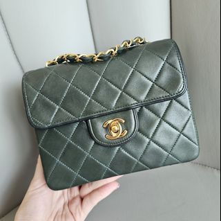 CHANEL Caviar Quilted Mini Coco Handle Flap Yellow 798423