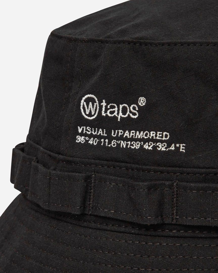✓現貨WTAPS Cotton Ripstop Bucket Hat 03 Black 黑色漁夫帽, 男裝