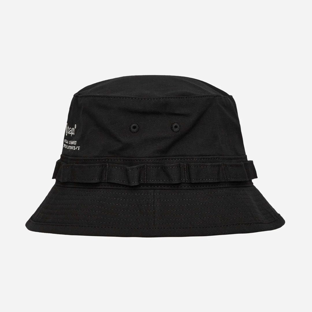 ✓現貨WTAPS Cotton Ripstop Bucket Hat 03 Black 黑色漁夫帽, 男裝