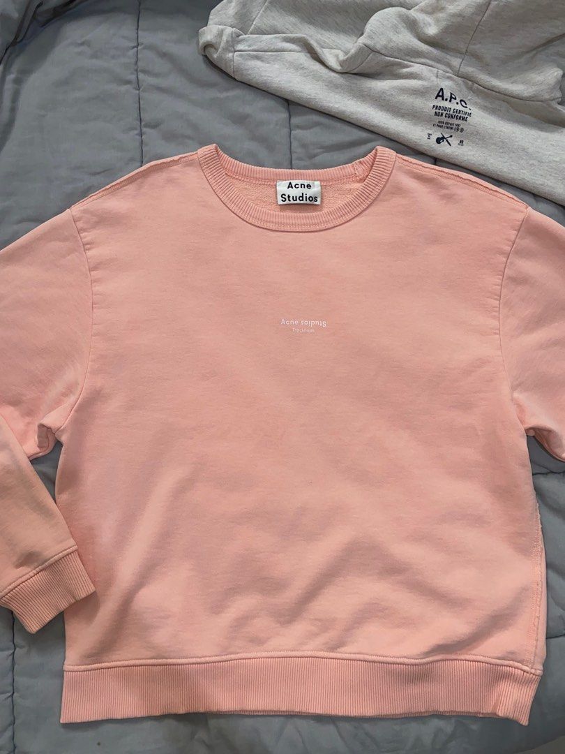 Acne studios FEMKE logo sweat Fesyen Pria Pakaian Baju Luaran di Carousell