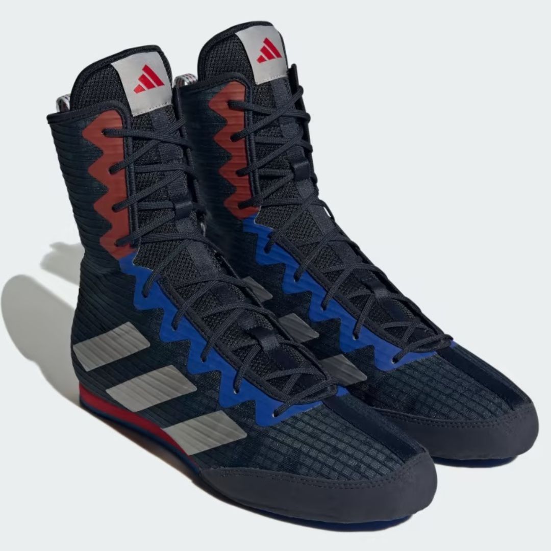 Red white and blue top boxing shoes