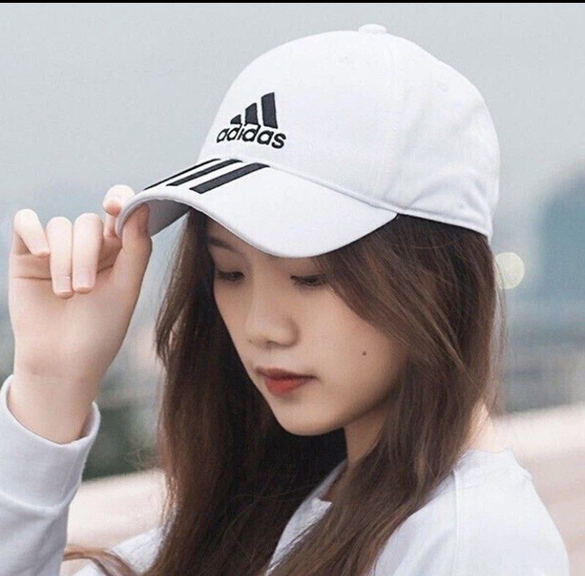 Adidas Cap with stripes in white Men s Fashion Watches