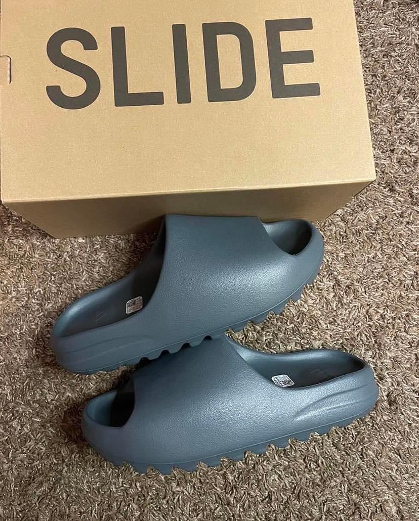 Adidas Yeezy Slide “Slate Marine”, Men's Fashion, Footwear, Slippers ...